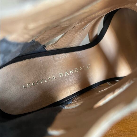 LOEFFLER RANDALL Cleo Embossed Lizard and Nubuck Kitten Heels Size 7 - Picture 6 of 8